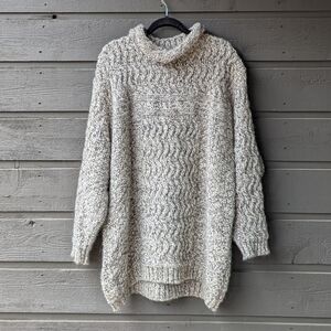 Natura 100% Pure New Wool Roll Neck Sweater Size Large Oversized